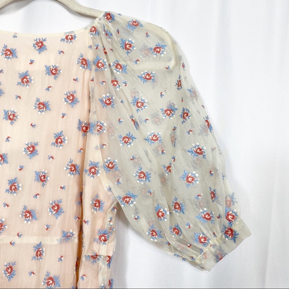 Capulet x Anthropologie Sheer Rosewood Embroidered Prairie Dress Cottagecore - Picture 10 of 14